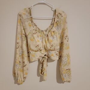 Madden Nyc Womens Crop Top Size XXL Floral Hippie Retro Boho